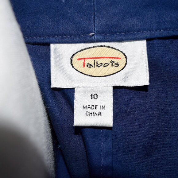 Talbots Navy Blue Sleeveless Non-Iron Perfect Shirt | Collared Button-Up Top - Picture 5 of 6